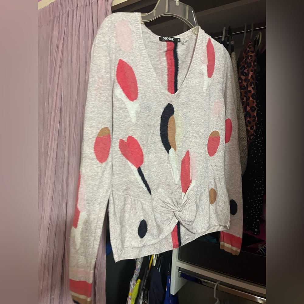 Nic and Zoe PP lightweight sweater heart pattern